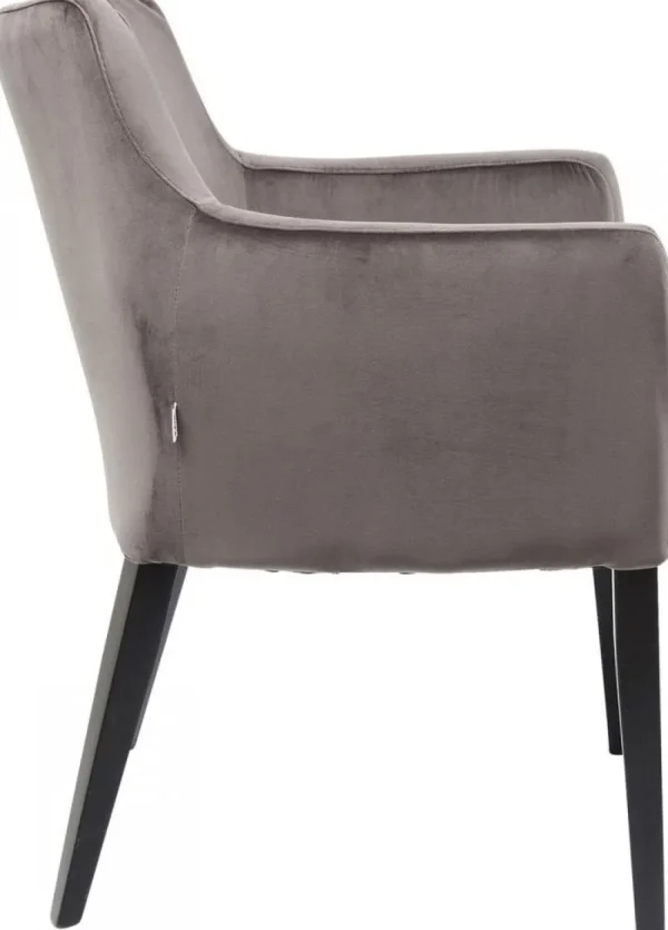 KARE Design Armleunstoel Black Mode Fluweel Grijs