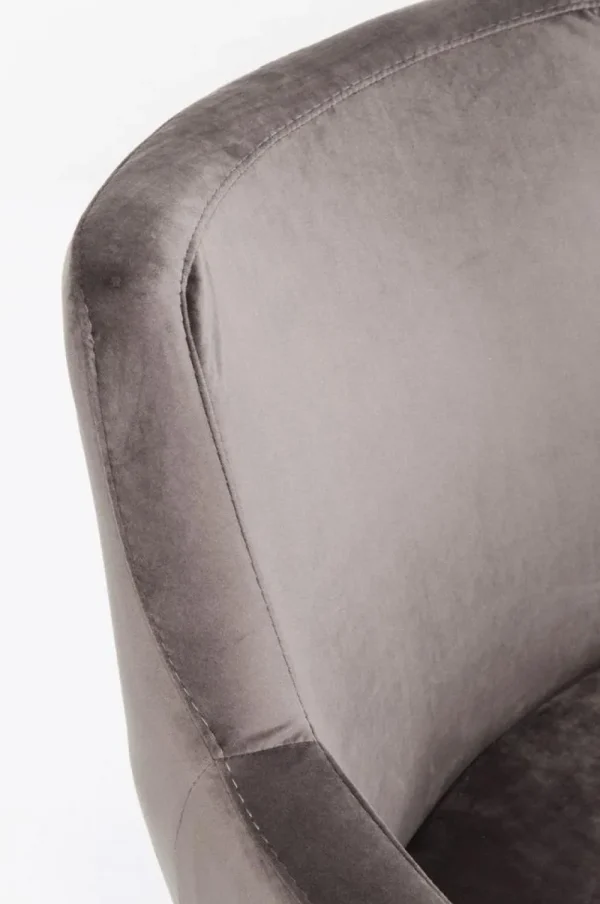 KARE Design Armleunstoel Black Mode Fluweel Grijs