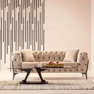 KARE Design Bank Bellissima 2-Seater Velvet Beige 200cm