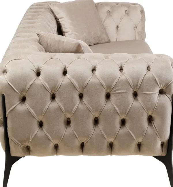 KARE Design Bank Bellissima 2-Seater Velvet Beige 200cm