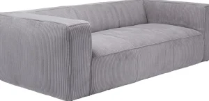 KARE Design Bank Cubetto Cord 3-zits Light Grey 220cm