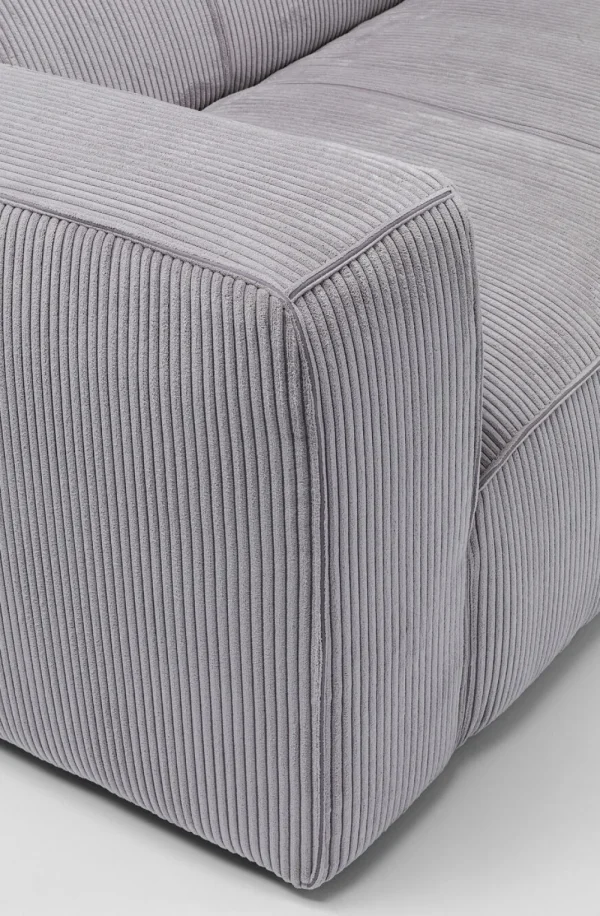KARE Design Bank Cubetto Cord 3-zits Light Grey 220cm