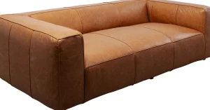 KARE Design Bank Cubetto Smart Leather Light Brown 220cm