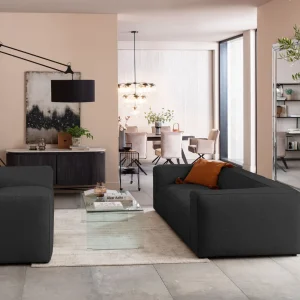 KARE Design Bank Cubetto 3-zits Dark Grey 220cm