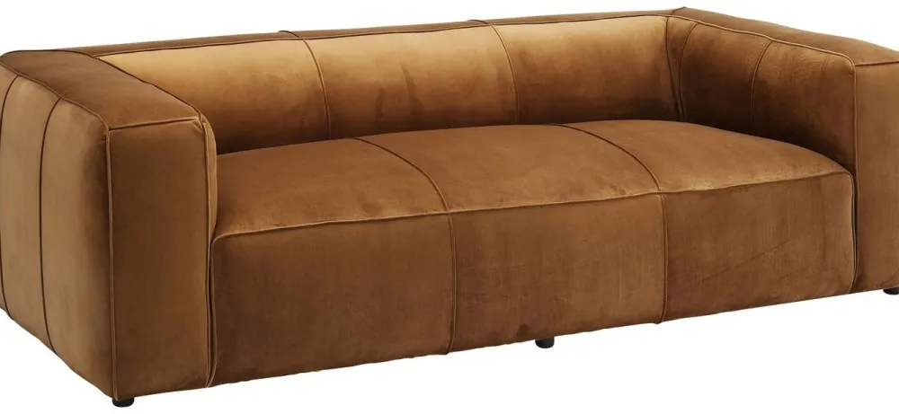 bank_cubetto_zits_fluweel_bruin_1.webp KARE Design Bank Cubetto 3-Zits Fluweel Bruin