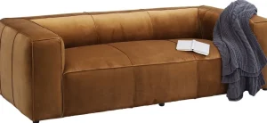 KARE Design Bank Cubetto 3-Zits Fluweel Bruin