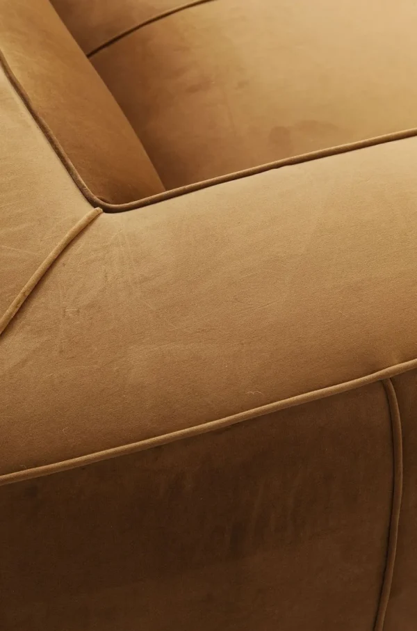 KARE Design Bank Cubetto 3-Zits Fluweel Bruin