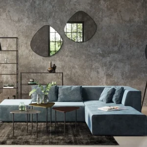 KARE Design Bank Infinity Fluweel Oceaan Rechts