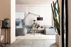 KARE Design Bank Living Landscape 2 Lucca Grey Right 328cm