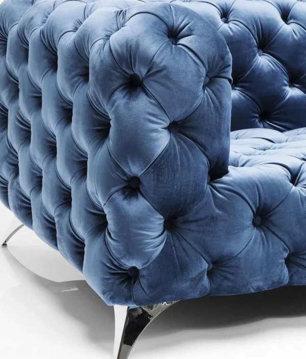 KARE Design Bank Look 2-Zits Fluweel Blauw