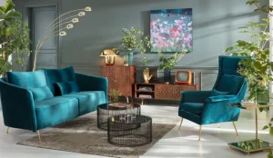 KARE Design Bank Vegas Forever 3-Zits Petrol-Blauw