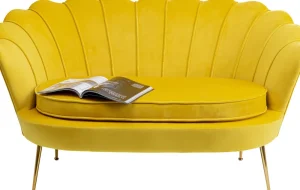 KARE Design Bank Water Lily 2-Zits Geel 132cm