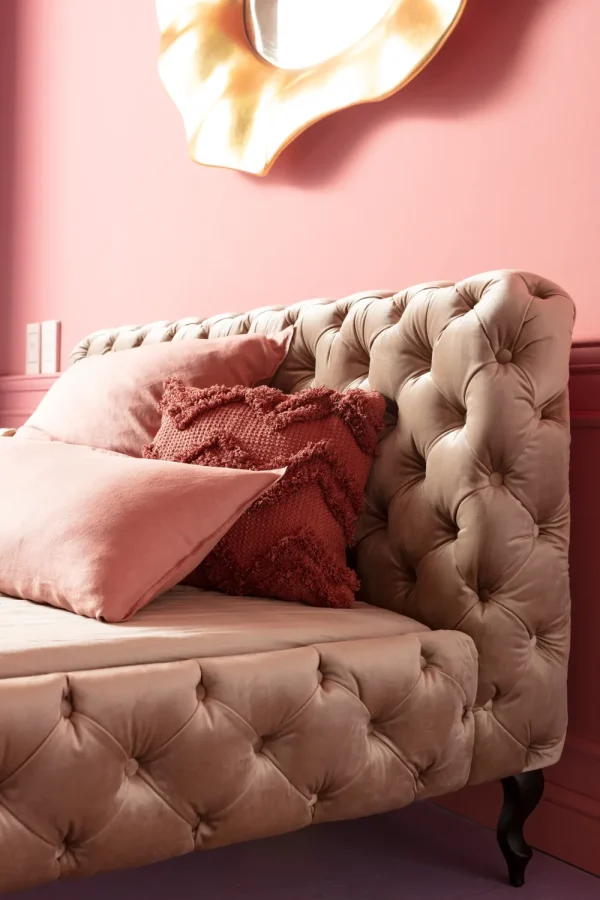 KARE Design Bed Desire Fluweel Ecru 160x200cm