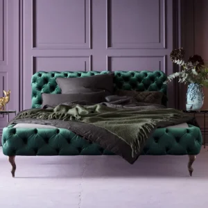 KARE Design Bed Desire Fluweel Groen 160x200cm