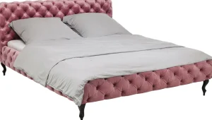 KARE Design Bed Desire Fluweel Roze 180x200cm