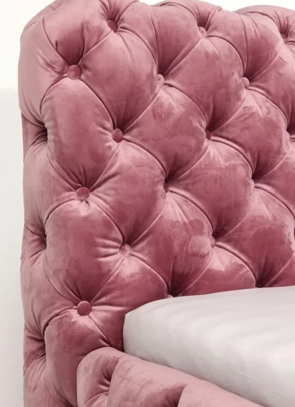 KARE Design Bed Desire Fluweel Roze 160x200cm