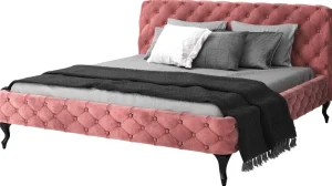 KARE Design Bed Desire Fluweel Roze 180x200cm