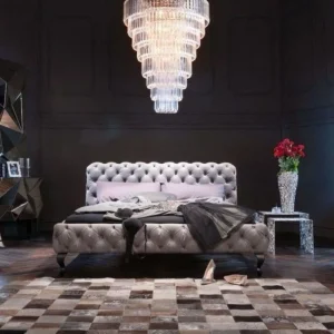 KARE Design Bed Desire Fluweel Zilvergrijs 200x200cm