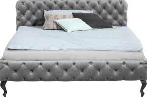 KARE Design Bed Desire Fluweel Zilvergrijs 180x200cm