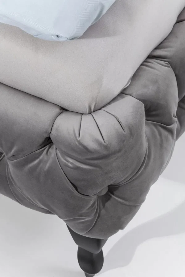 KARE Design Bed Desire Fluweel Zilvergrijs 160x200cm