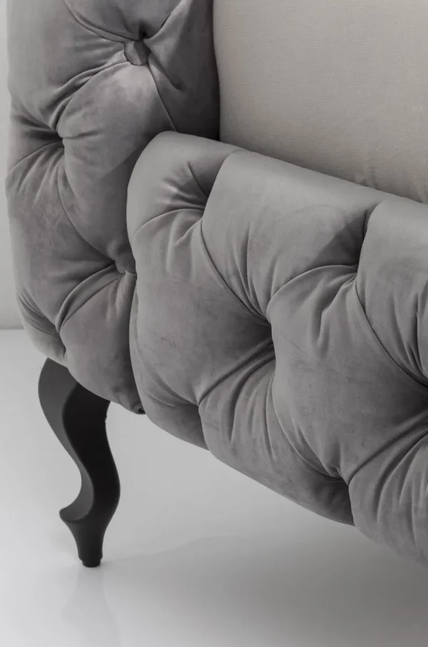 KARE Design Bed Desire Fluweel Zilvergrijs 160x200cm