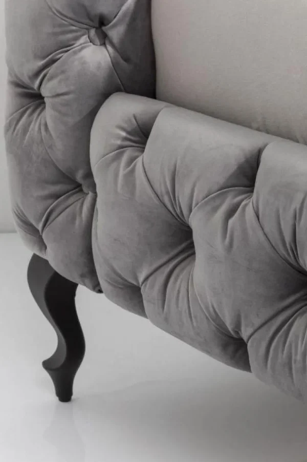 KARE Design Bed Desire Fluweel Zilvergrijs 200x200cm