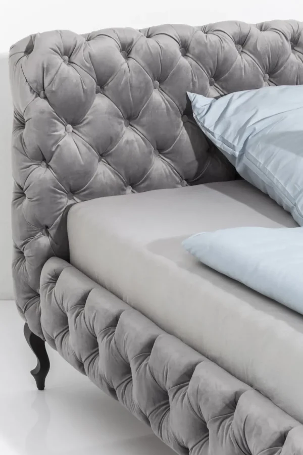 KARE Design Bed Desire Fluweel Zilvergrijs 160x200cm