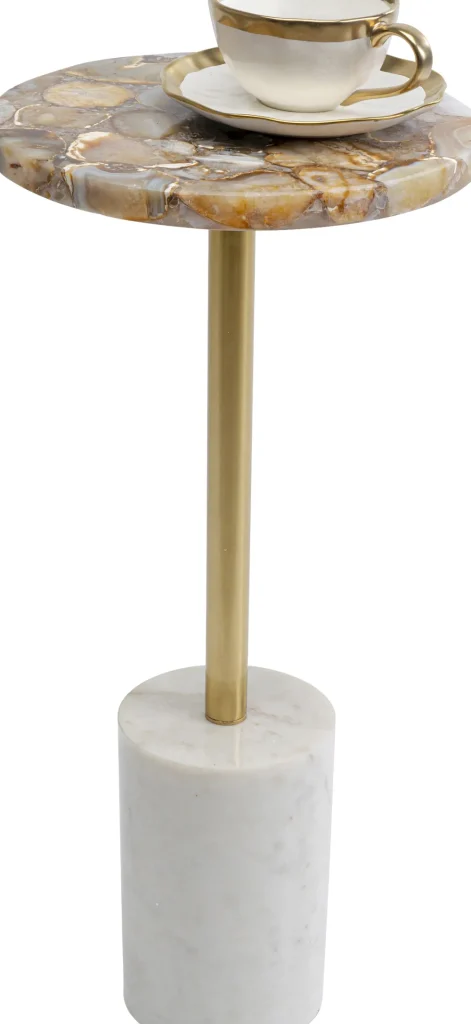 KARE Design Bijzettafel Agate Base White 25cm