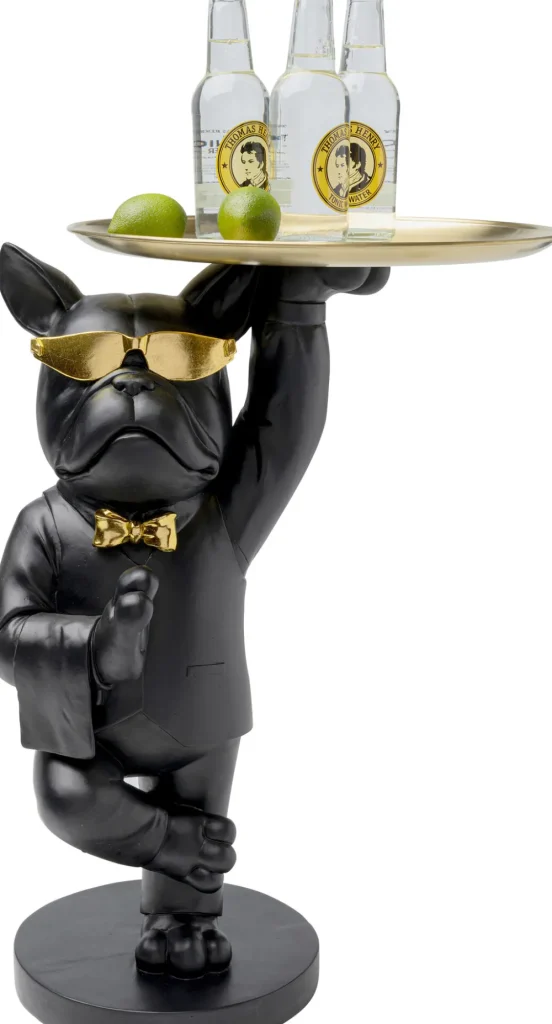 KARE Design Bijzettafel Cool Bulldog Dienblad Black 34x55cm