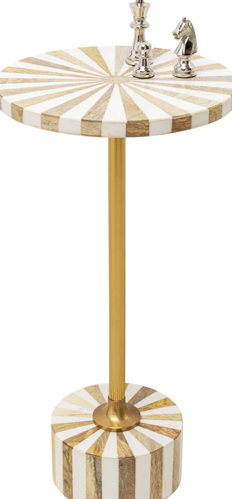 KARE Design Bijzettafel Domero Cirque Gold White Ø25cm