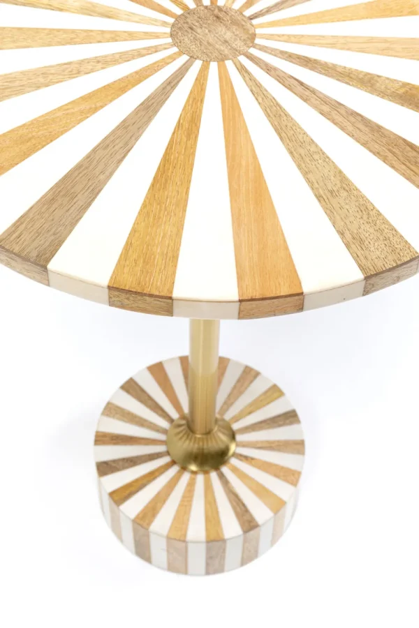 KARE Design Bijzettafel Domero Cirque Gold White Ø40cm