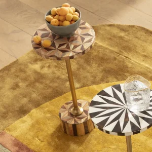 KARE Design Bijzettafel Domero Geo Brown Ø40cm