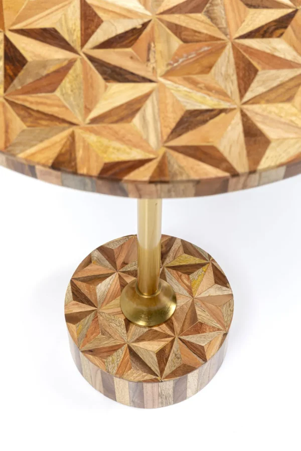 KARE Design Bijzettafel Domero Geo Brown Ø40cm