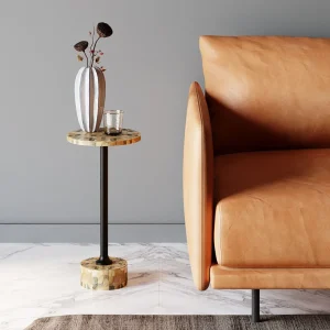 KARE Design Bijzettafel Domero Mosaic Grey Ø25cm