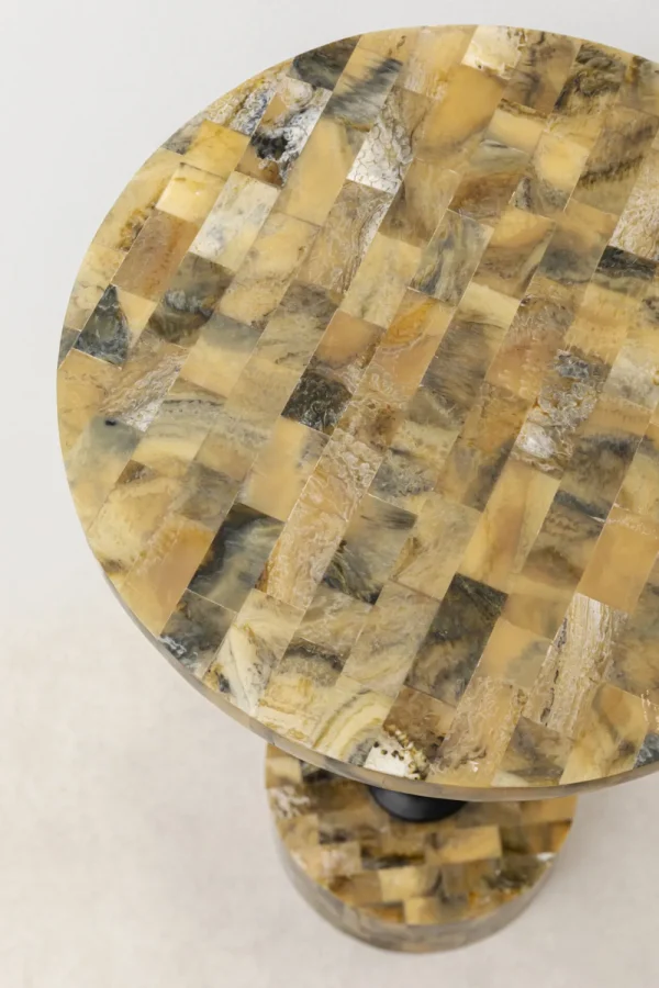 KARE Design Bijzettafel Domero Mosaic Grey Ø25cm