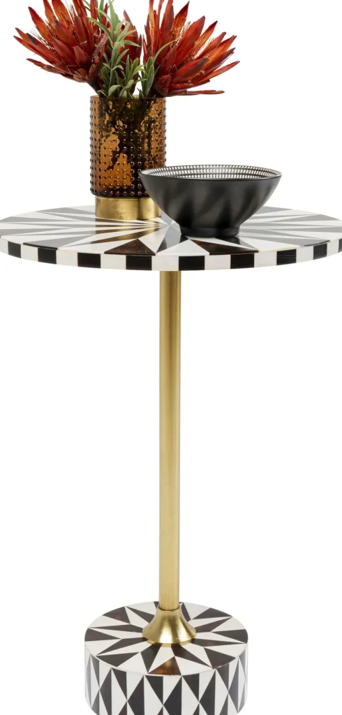 KARE Design Bijzettafel Domero Star Brown White Ø40cm