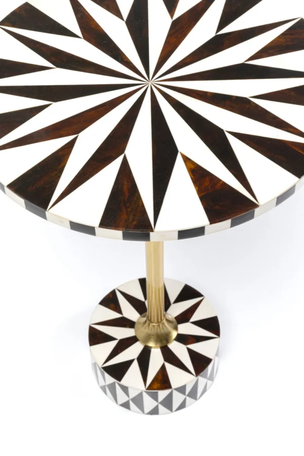 KARE Design Bijzettafel Domero Star Brown White Ø40cm