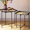 KARE Design Bijzettafel Flowers Garden Square (Set Van 2)
