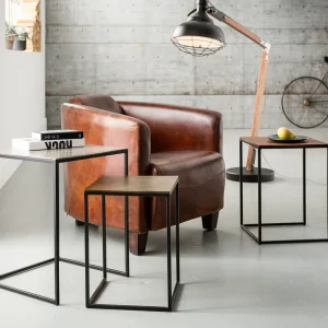 KARE Design Bijzettafel Loft Vierkant Vintage (3-delig) 41x41cm