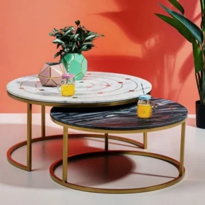 KARE Design Bijzettafel Mystic Rond (2-delig) Ø90cm