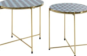 KARE Design Bijzettafel Priya Blue (Set Van 2)
