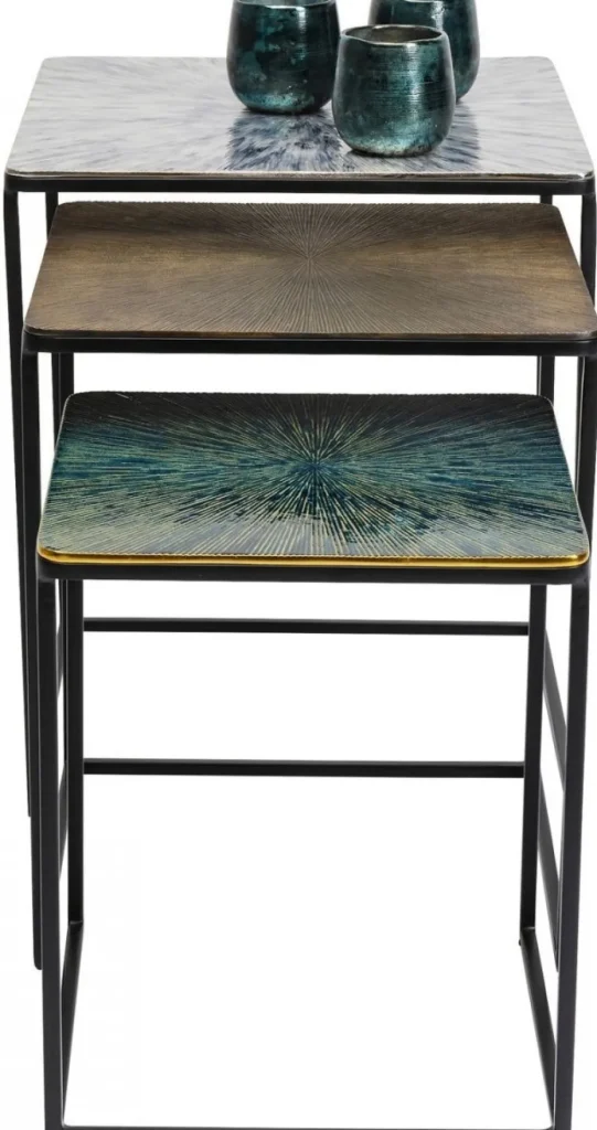 KARE Design Bijzettafel Ray Vierkant (3-delig)