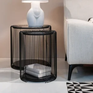 KARE Design Bijzettafel Wire Double Black Set Van 2
