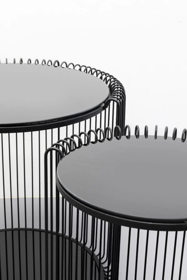 KARE Design Bijzettafel Wire Double Black Set Van 2
