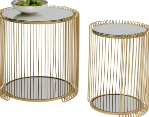 KARE Design Bijzettafel Wire Double Brass (2/set)
