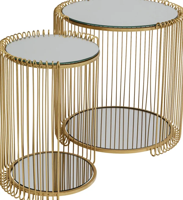 KARE Design Bijzettafel Wire Double Brass (2/set)