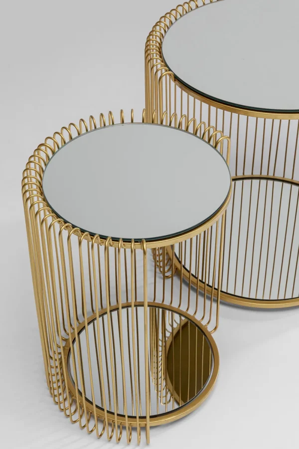 KARE Design Bijzettafel Wire Double Brass (2/set)
