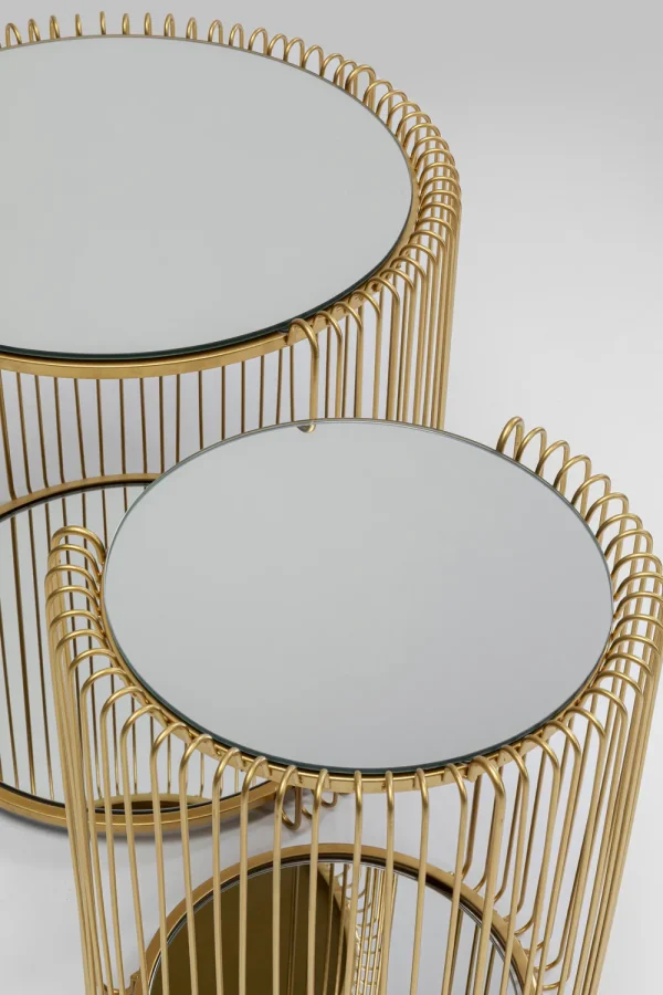 KARE Design Bijzettafel Wire Double Brass (2/set)