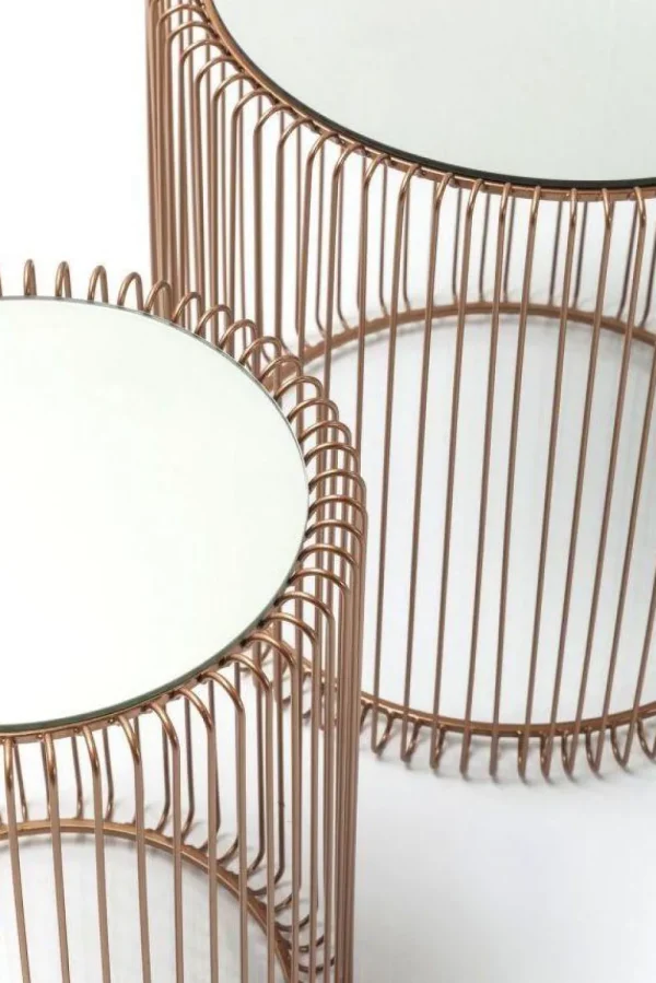KARE Design Bijzettafel Wire Koper (2-delig) Ø44cm