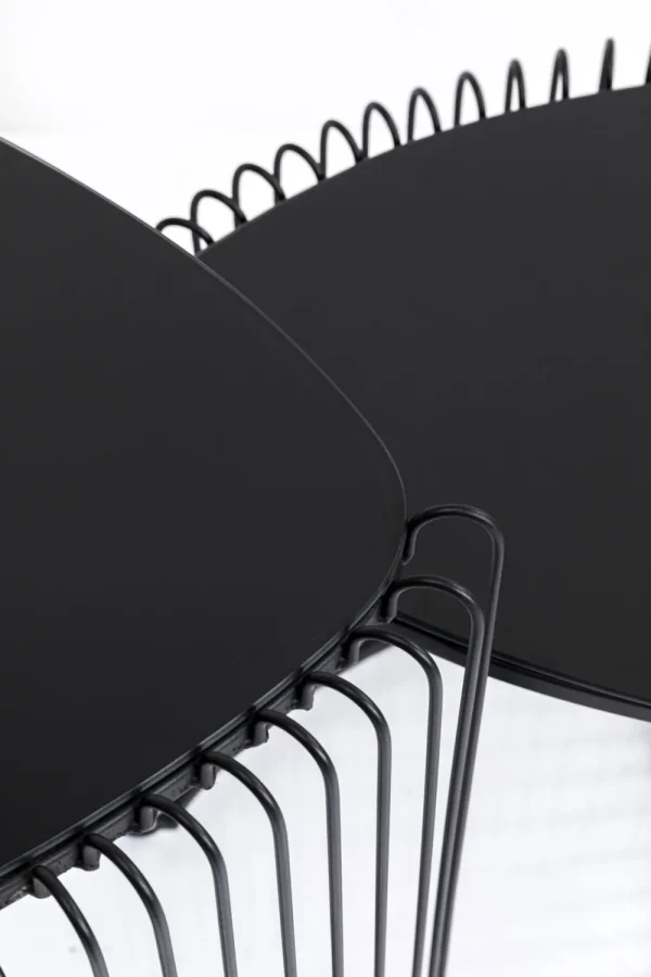 KARE Design Bijzettafel Wire Triangle Black (Set Van 2)